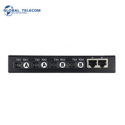 4port vezelmedia Convertor, Optische Zendontvanger 10/100/1000M van 2RJ45 Ethernet